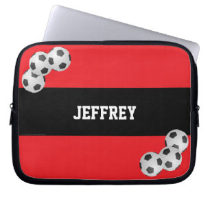 Rot und Schwarz, Name, Fußballball-Computer Laptopschutzhülle