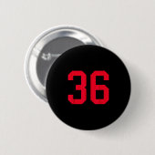 Rot und Schwarz Nummer 36 Jersey Spieler Uniform # Button (Vorne & Hinten)