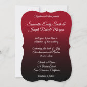 Rot und Schwarz Ombre Elegante Calligrafy Wedding Einladung (Vorderseite)