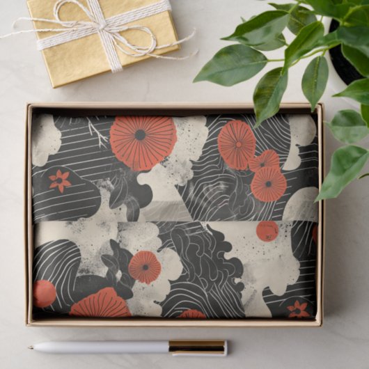 Rot und Schwarz Oriental Seidenpapier (Geschenk)