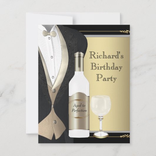Rot und Schwarz - Perfektion Geburtstagsparty Einladung (Vorderseite)
