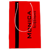 Rot und Schwarz Personalisiert Moderne Stilbezeich Mittlere Geschenktüte (Vorderseite)