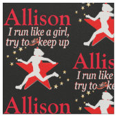 ROT UND SCHWARZ PERSONALISIERTER TRACK STAR FABRIK STOFF (Nahaufnahme)