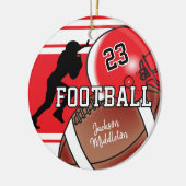 Rot und Schwarz Personalize Football Keramikornament (Links)