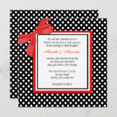 Rot und Schwarz Polka Dot Hochzeitseinladung Einladung (Vorne/Hinten)