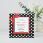 Rot und Schwarz Polka Dot Hochzeitseinladung Einladung (Stehend Vorderseite)