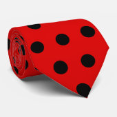 Rot und Schwarz Polka Dot Muster. Spotty. Krawatte (Gerollt)