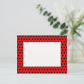Rot und Schwarz Polka Dot Muster. Spotty. Postkarte (Stehend Vorderseite)