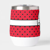 Rot und Schwarz Polka Dot White Bow Personalisiert (Vorderseite)