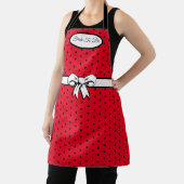 Rot und Schwarz Polka Dot White Bow Personalisiert Schürze (InSitu)