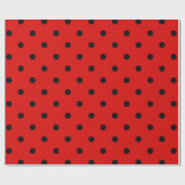 Rot und Schwarz Polka Dots Ladybug Muster Geschenkpapier (Flach)