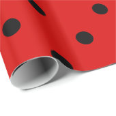 Rot und Schwarz Polka Dots Ladybug Muster Geschenkpapier (Rolleneckpunkt)