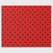 Rot und Schwarz Polka Dots Ladybug Muster Geschenkpapier (Flach)