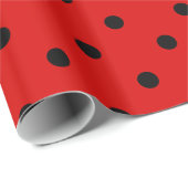 Rot und Schwarz Polka Dots Ladybug Muster Geschenkpapier (Rolleneckpunkt)