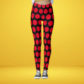 Rot und Schwarz Polka Dots Trendy Leggings