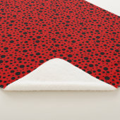 Rot und schwarz Polka Punkte lustige Ladybug Sherpadecke (3/4)