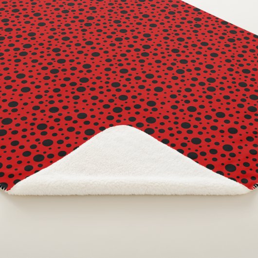 Rot und schwarz Polka Punkte lustige Ladybug Sherpadecke (3/4)