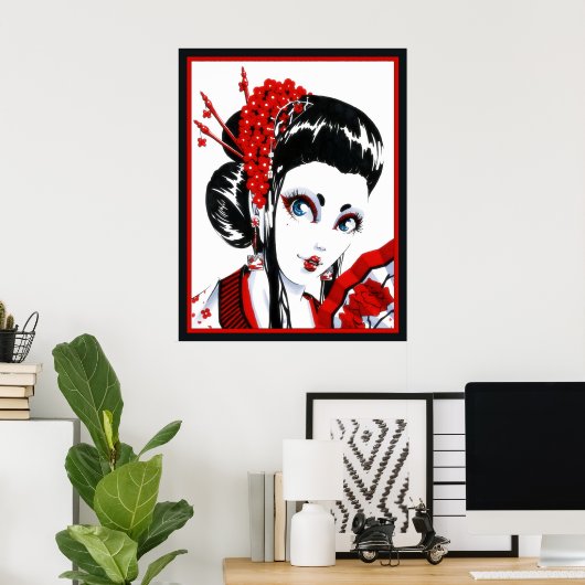 Rot und Schwarz Poster (Heimbüro)