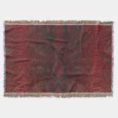 Rot und Schwarz-Python-Print Decke (Vorderseite)