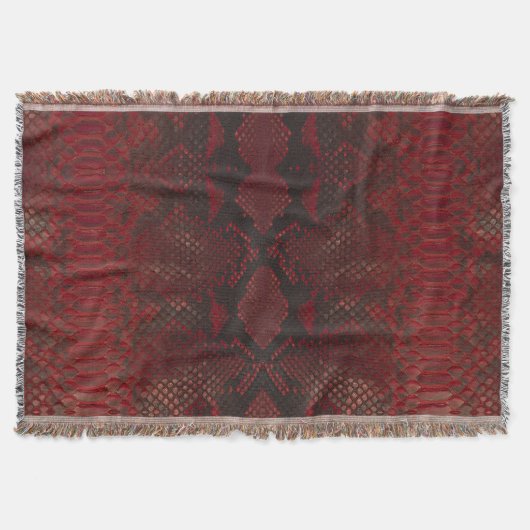 Rot und Schwarz-Python-Print Decke (Vorderseite)