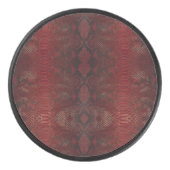 Rot und Schwarz-Python-Print Eishockey Puck (Vorderseite)