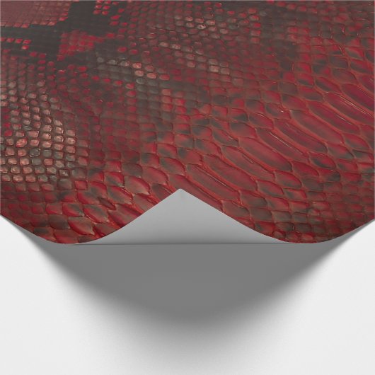 Rot und Schwarz-Python-Print Geschenkpapier (Ecke)
