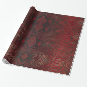 Rot und Schwarz-Python-Print Geschenkpapier (Ungerollt)