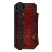 Rot und Schwarz-Python-Print Incipio iPhone Geldbeutel-Hülle (Folio Rückseite)
