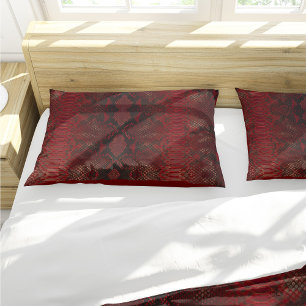 Rot und Schwarz-Python-Print Kissenbezug