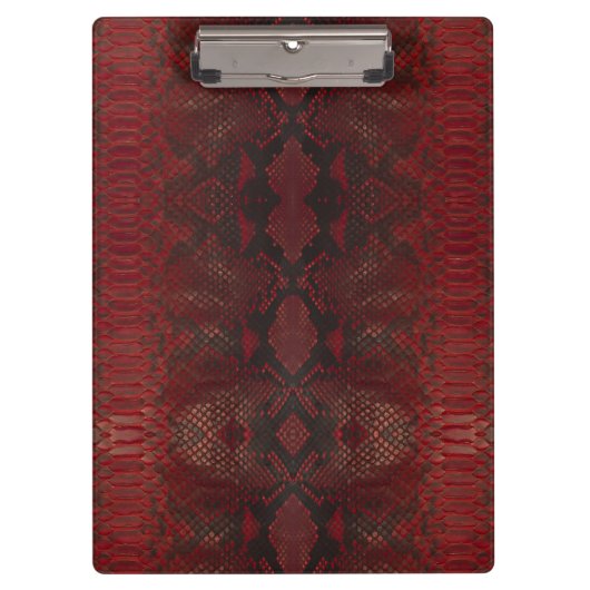 Rot und Schwarz-Python-Print Klemmbrett (Vorderseite)