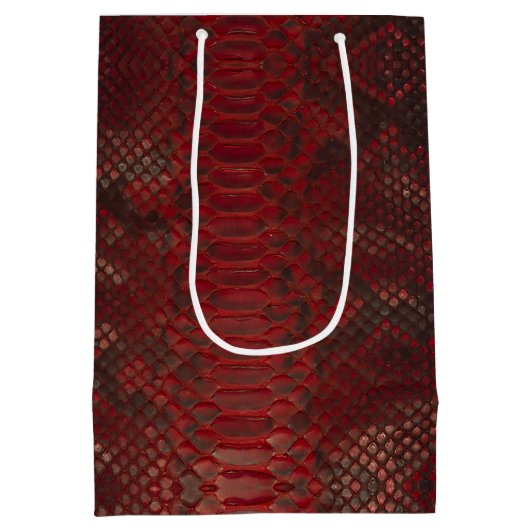 Rot und Schwarz-Python-Print Mittlere Geschenktüte (Rückseite)