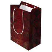 Rot und Schwarz-Python-Print Mittlere Geschenktüte (Rückseite Schrägansicht)
