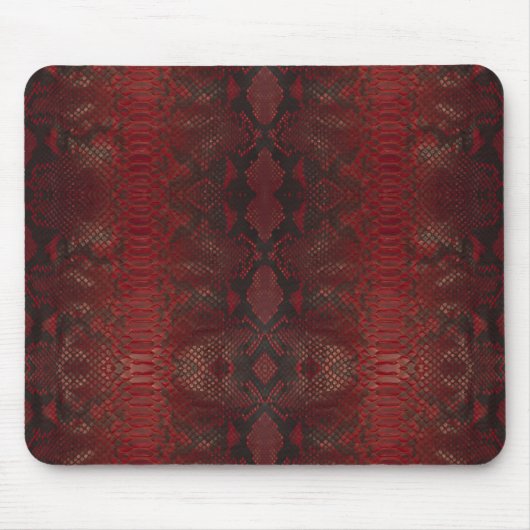 Rot und Schwarz-Python-Print Mousepad (Vorne)