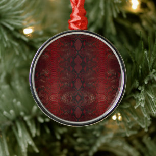 Rot und Schwarz-Python-Print Ornament Aus Metall