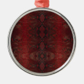 Rot und Schwarz-Python-Print Ornament Aus Metall (Vorne)