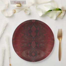 Rot und Schwarz-Python-Print Pappteller