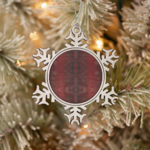Rot und Schwarz-Python-Print Schneeflocken Zinn-Ornament