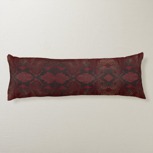Rot und Schwarz-Python-Print Seitenschläferkissen (Rückseite)