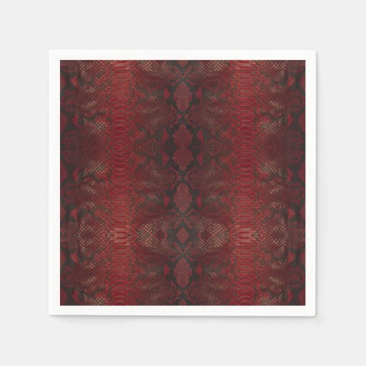 Rot und Schwarz-Python-Print Serviette (Vorderseite)