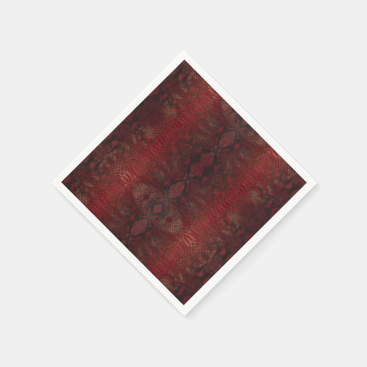 Rot und Schwarz-Python-Print Serviette (Ecke)