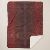 Rot und Schwarz-Python-Print Sherpadecke (Vorderseite)