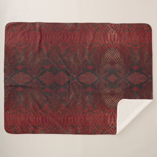 Rot und Schwarz-Python-Print Sherpadecke (Vorderseite (Horizontal))