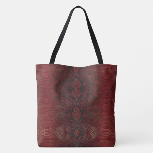 Rot und Schwarz-Python-Print Tasche (Rückseite)