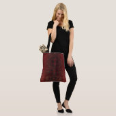 Rot und Schwarz-Python-Print Tasche (Am Model)