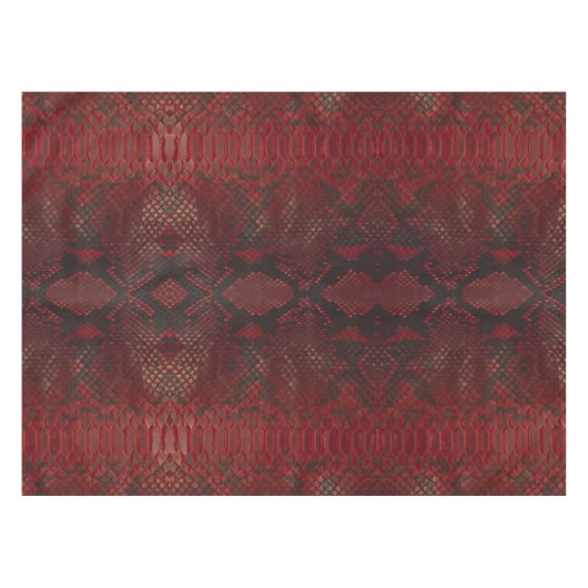 Rot und Schwarz-Python-Print Tischdecke (Vorderseite (Horizontal))