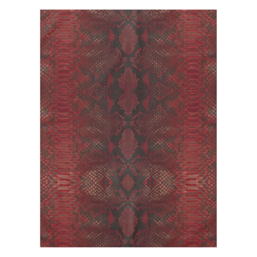 Rot und Schwarz-Python-Print Tischdecke (Vorderseite)