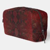 Rot und Schwarz-Python-Print Waschbeutel (Rechte Ecke)