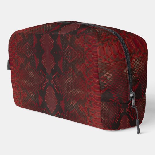 Rot und Schwarz-Python-Print Waschbeutel (Rechte Ecke)