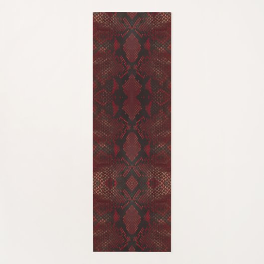 Rot und Schwarz-Python-Print Yogamatte (Vorderseite)