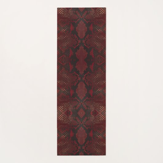 Rot und Schwarz-Python-Print Yogamatte (Rückseite)